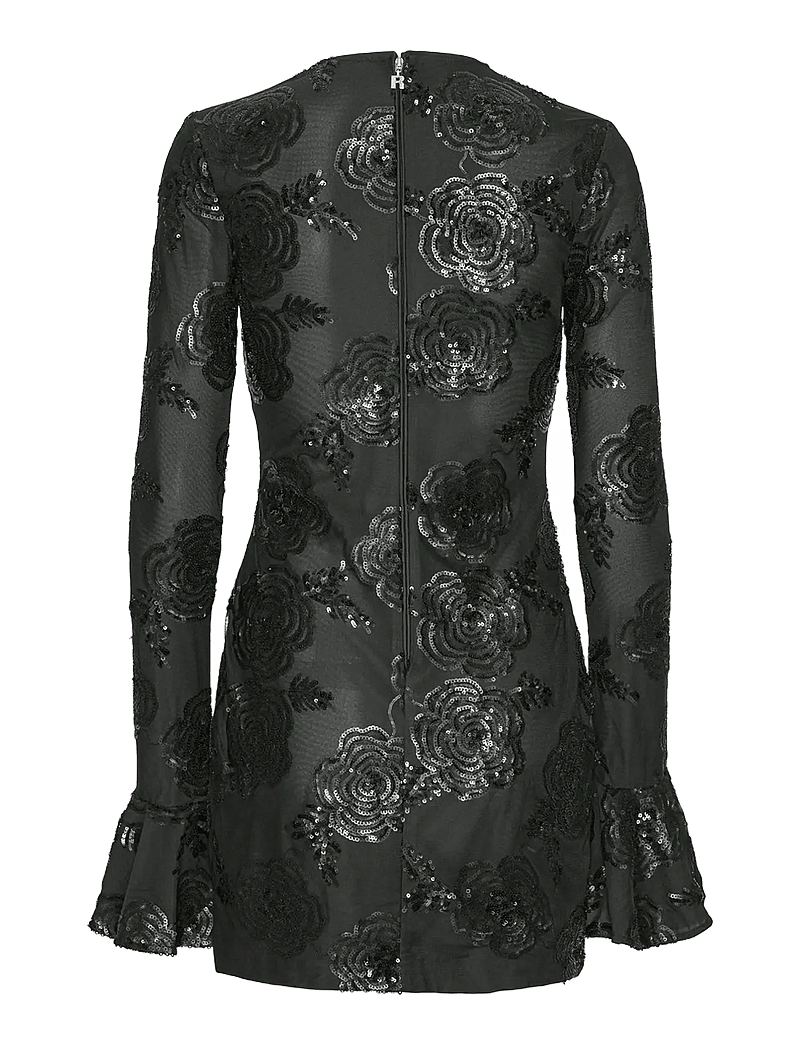ROTATE Birger Christensen - SEQUINS LS MINI DRESS - cocktailkjoler - black - 2