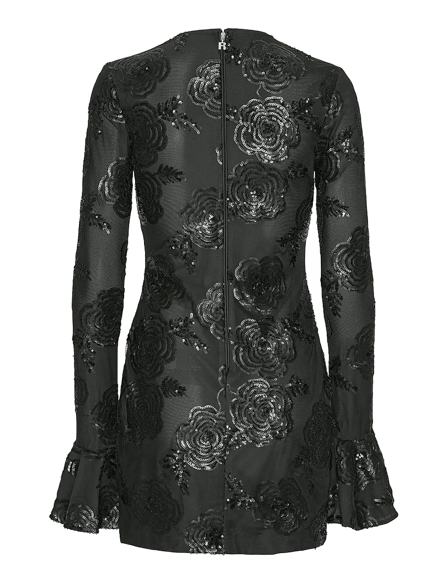 ROTATE - SEQUINS LS MINI DRESS - cocktailkleider - black - 2