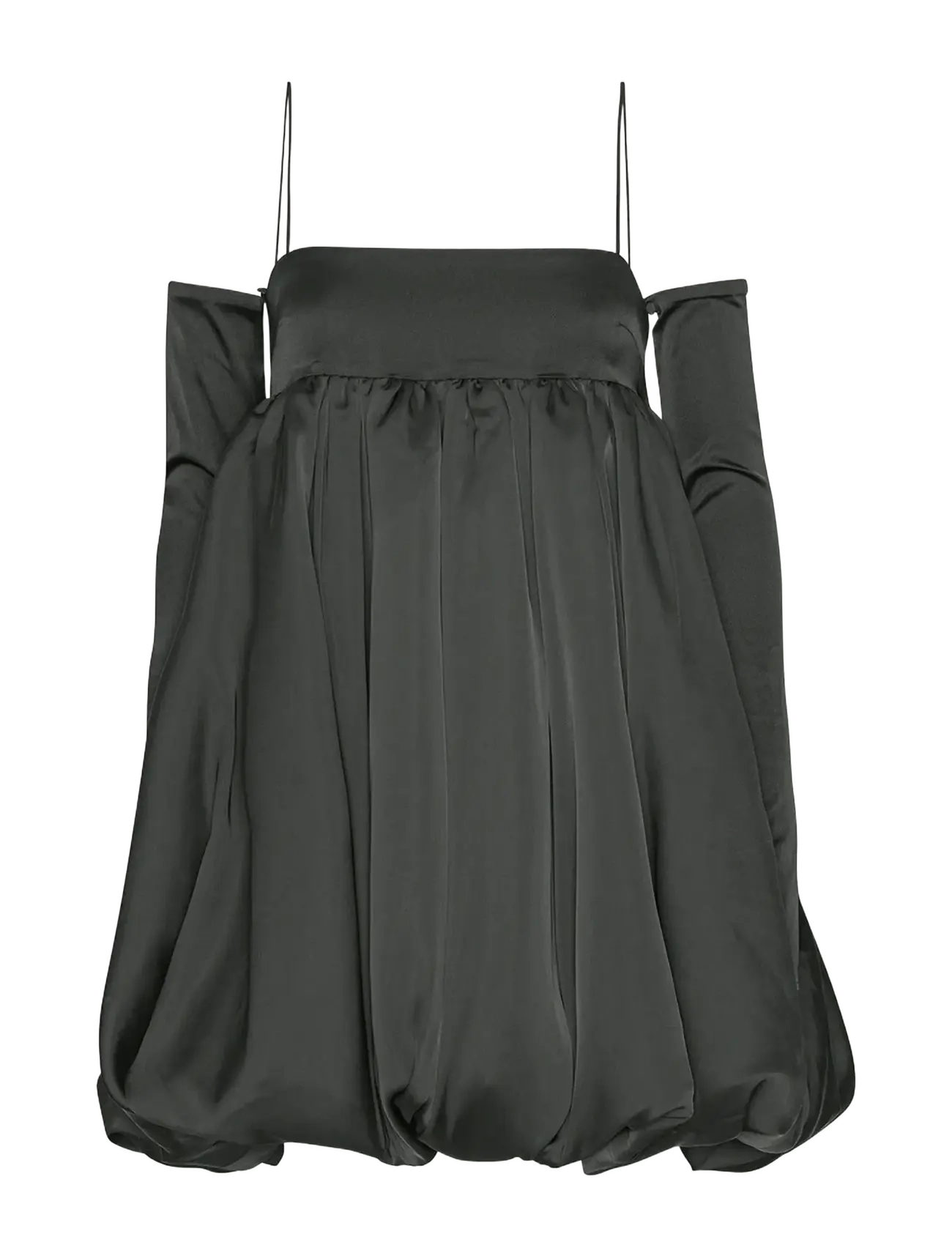 ROTATE Satin Ls Bubble Kleid Schwarz - 34 - Damen