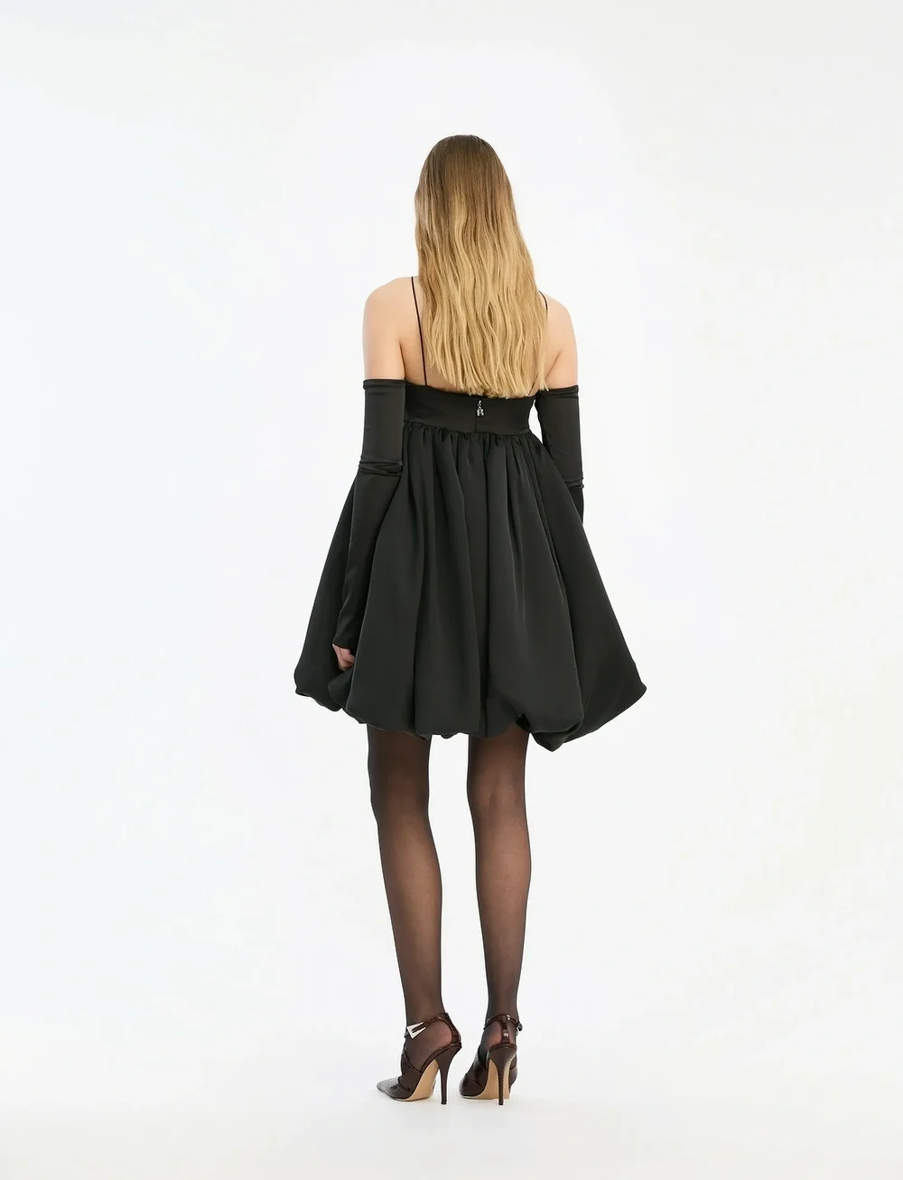 ROTATE Birger Christensen - SATIN LS BUBBLE DRESS - party dresses - black - 4