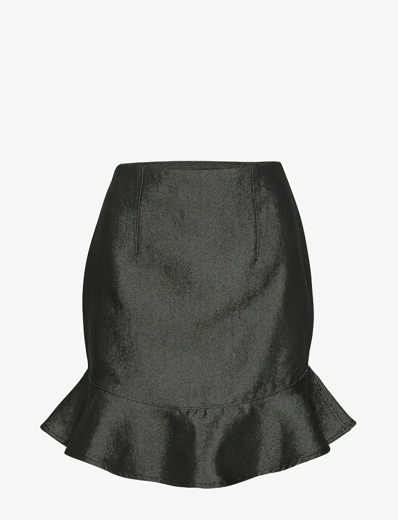 ROTATE Birger Christensen - DENIM MINI RUFFLE SKIRT - korta kjolar - black - 1