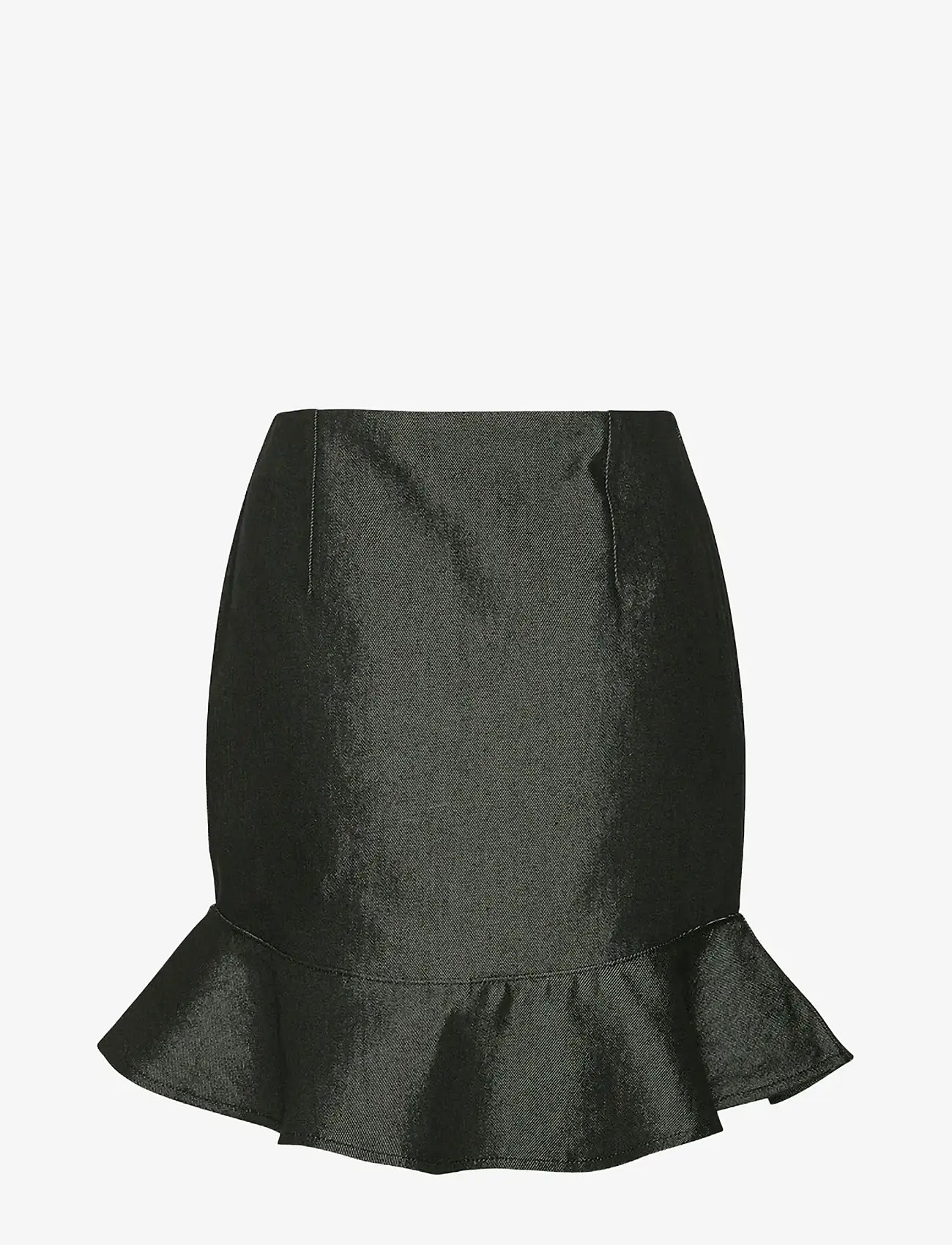 ROTATE Birger Christensen - DENIM MINI RUFFLE SKIRT - korta kjolar - black - 2