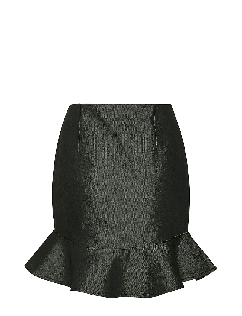 ROTATE Birger Christensen - DENIM MINI RUFFLE SKIRT - korta kjolar - black - 2