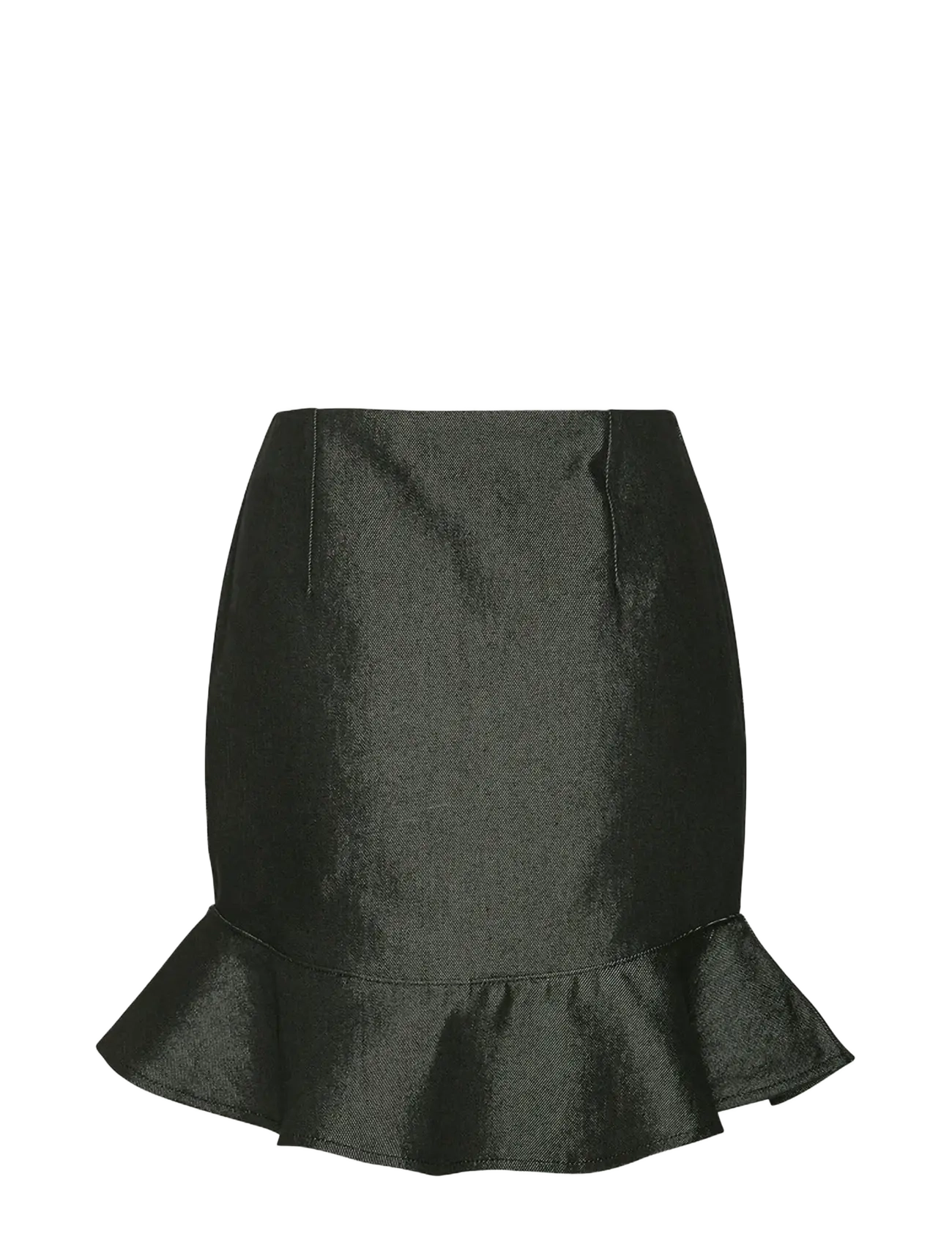 ROTATE - DENIM MINI RUFFLE SKIRT - korta kjolar - black - 2