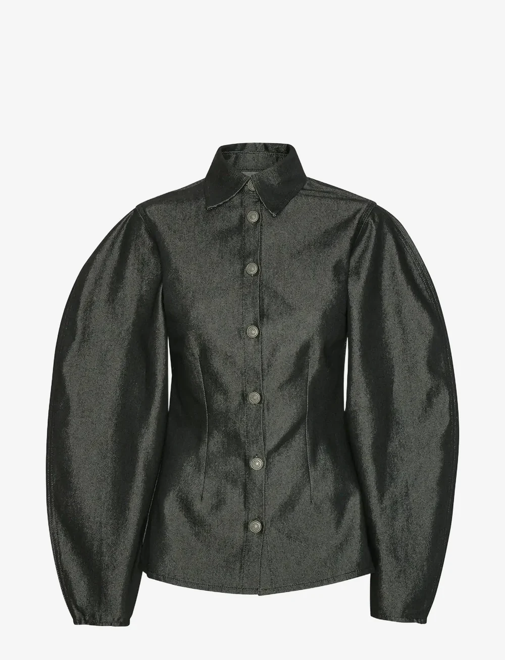 ROTATE Birger Christensen - DENIM FITTED SHIRT - langärmlige hemden - black - 1