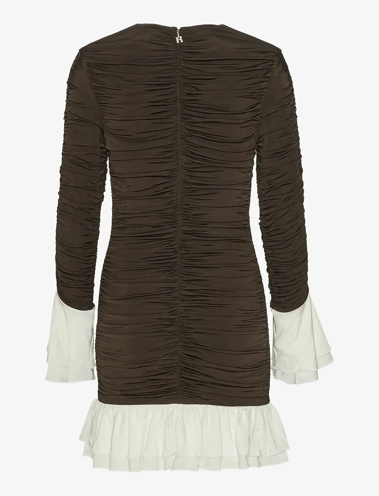 ROTATE Birger Christensen - MINI RUCHED LS DRESS - cocktailkleider - chicory coffee comb. - 2