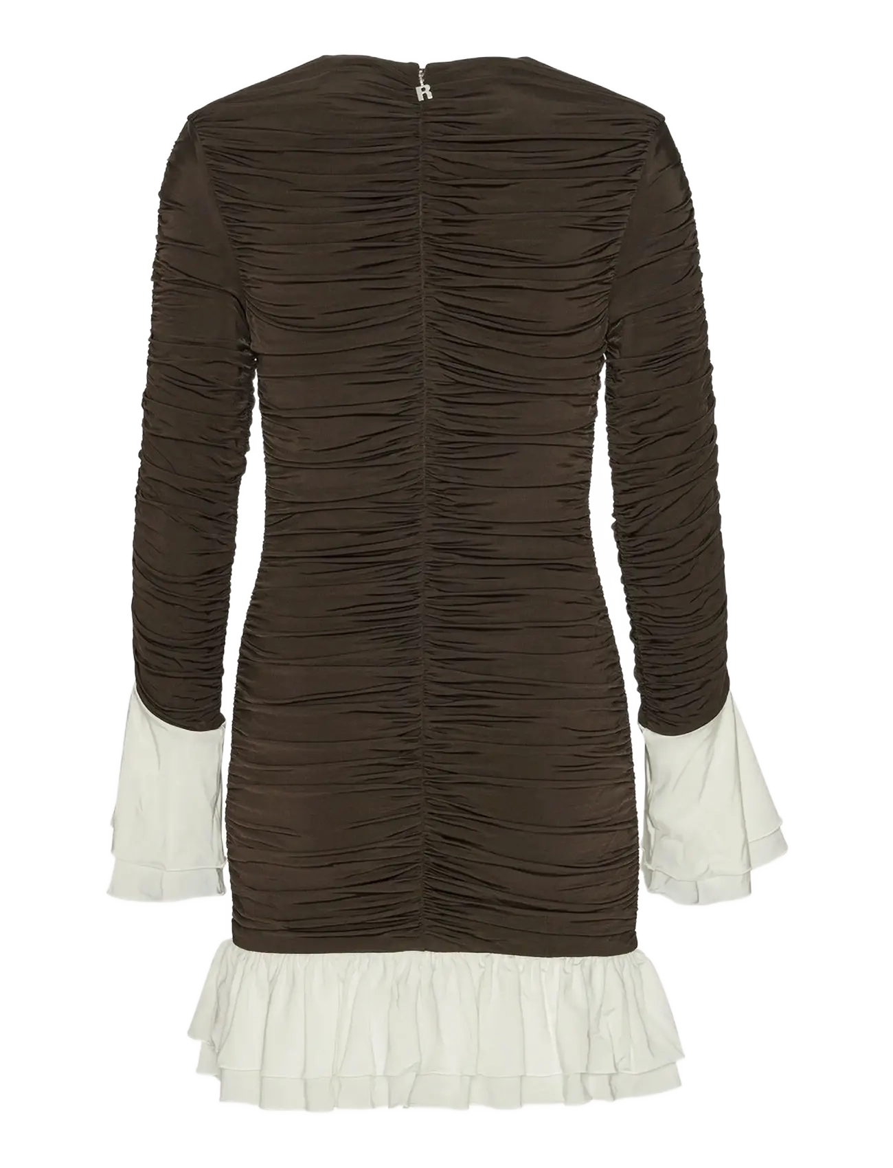 ROTATE - MINI RUCHED LS DRESS - kokteilikleidid - chicory coffee comb. - 2