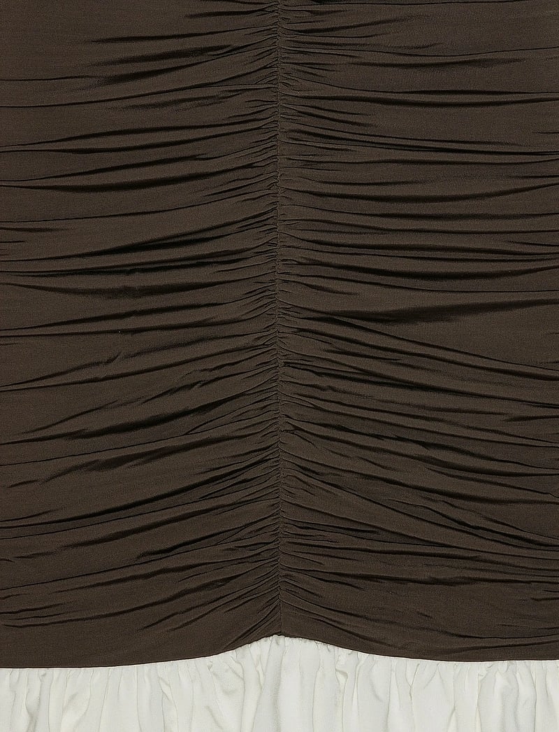 ROTATE Birger Christensen - MINI RUCHED LS DRESS - cocktailkleider - chicory coffee comb. - 5