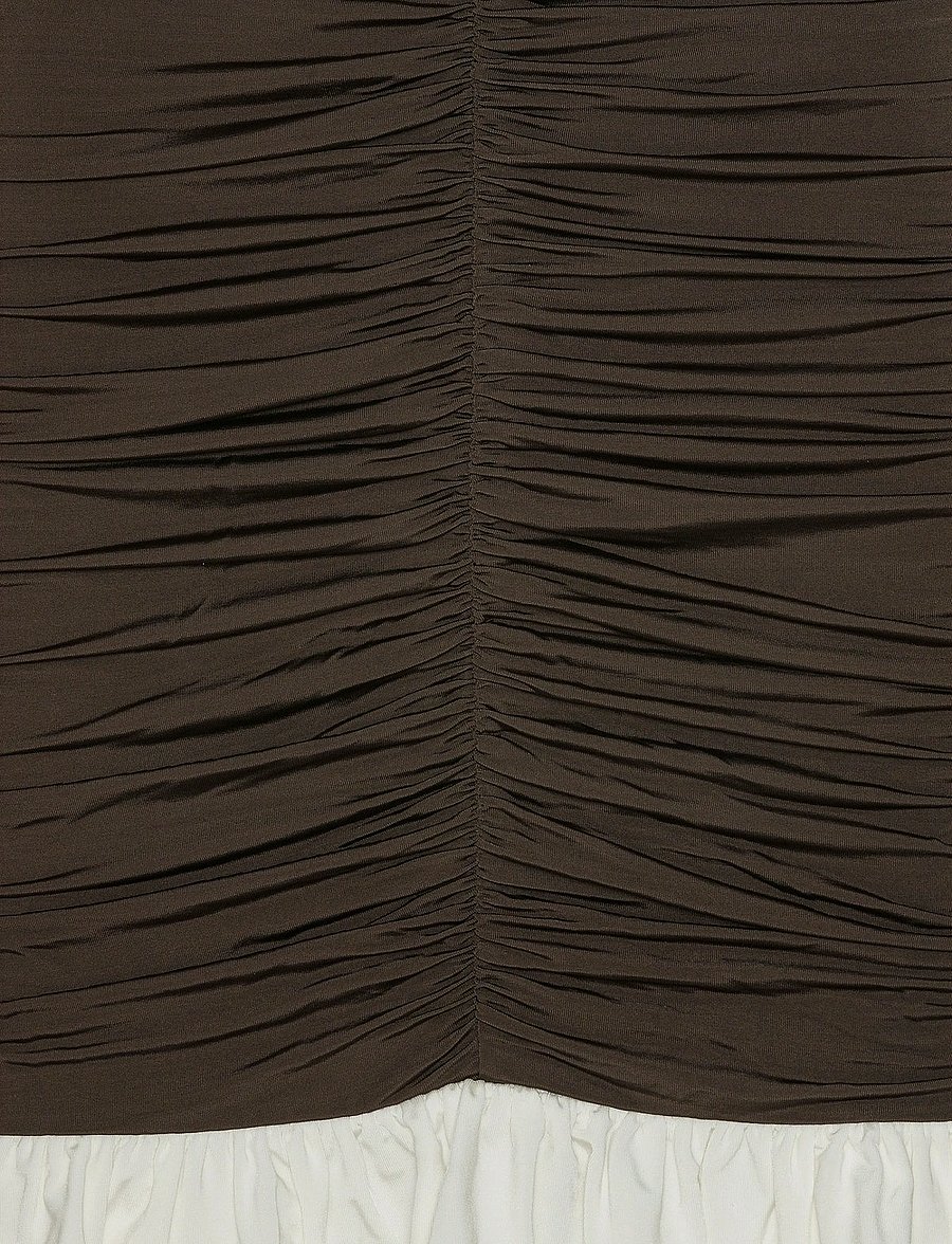 ROTATE - MINI RUCHED LS DRESS - kokteilikleidid - chicory coffee comb. - 5