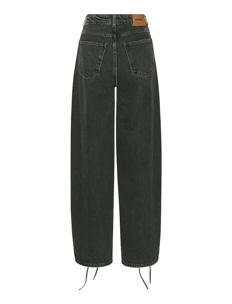 ROTATE Birger Christensen - LACED WIDE LEG JEANS - wide leg jeans - black - washed - 2