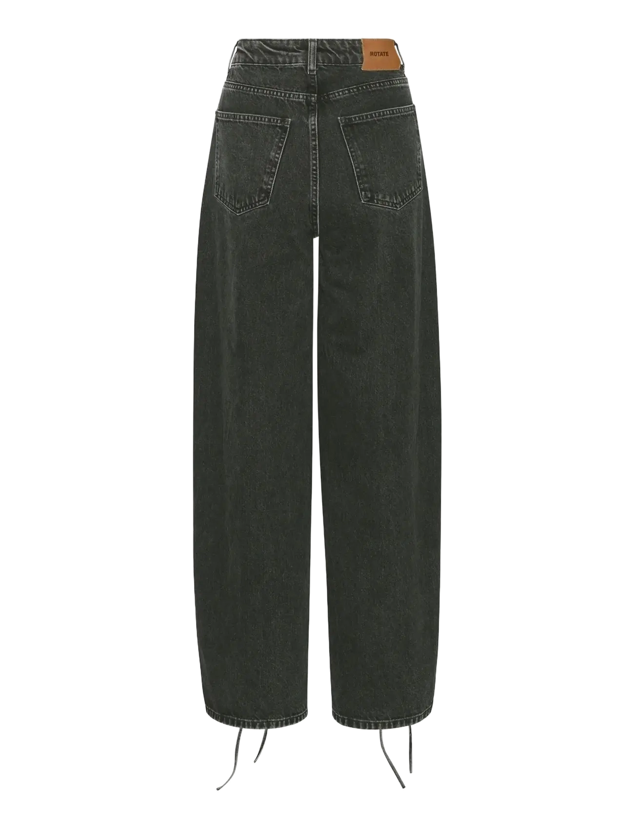 ROTATE - LACED WIDE LEG JEANS - brede jeans - black - washed - 2