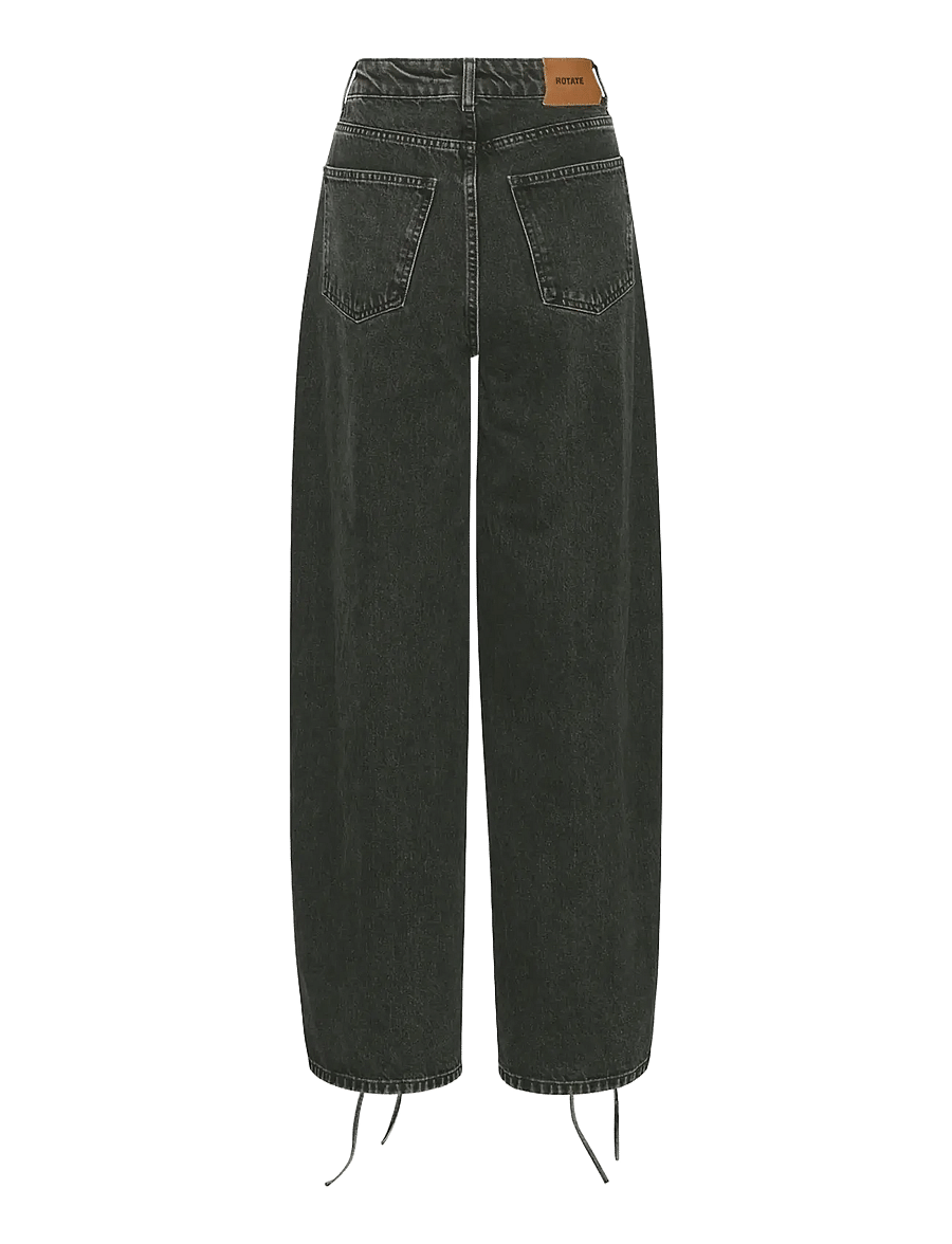 ROTATE - LACED WIDE LEG JEANS - brede jeans - black - washed - 2