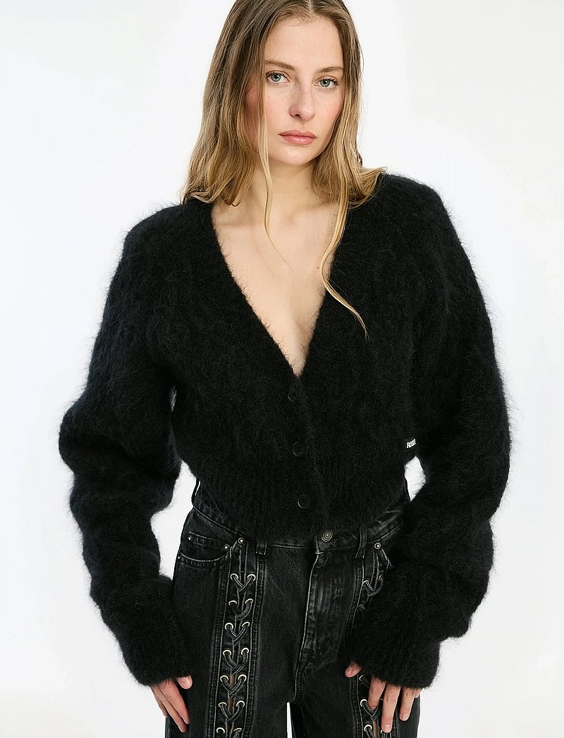 ROTATE Birger Christensen - LACED WIDE LEG JEANS - wide leg jeans - black - washed - 3