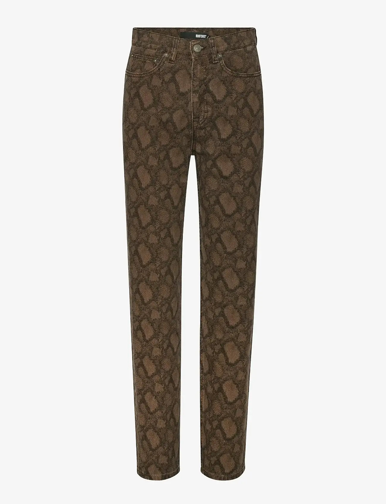 ROTATE Birger Christensen - PRINTED STRAIGHT JEANS - straight jeans - taupe gray comb. - 1