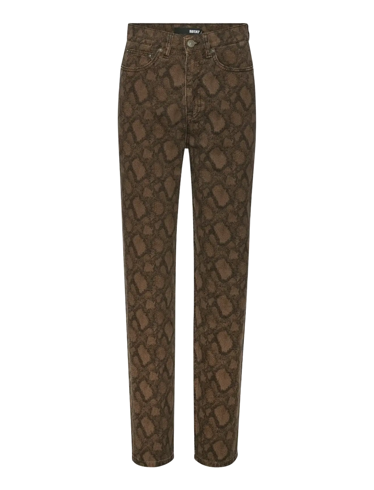 PRINTED STRAIGHT JEANS - TAUPE GRAY COMB.