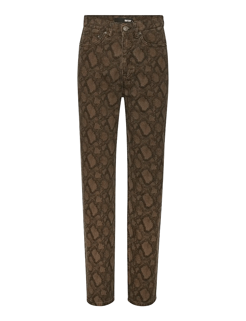 ROTATE Birger Christensen - PRINTED STRAIGHT JEANS - straight jeans - taupe gray comb. - 1