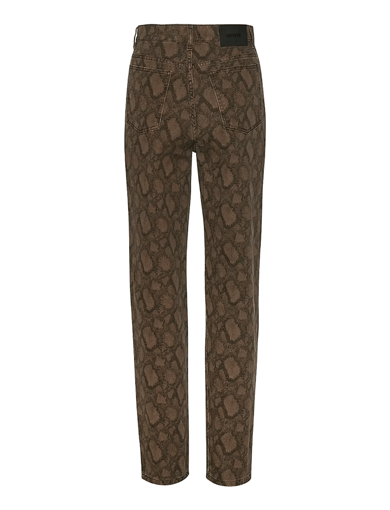 ROTATE Birger Christensen - PRINTED STRAIGHT JEANS - straight jeans - taupe gray comb. - 2