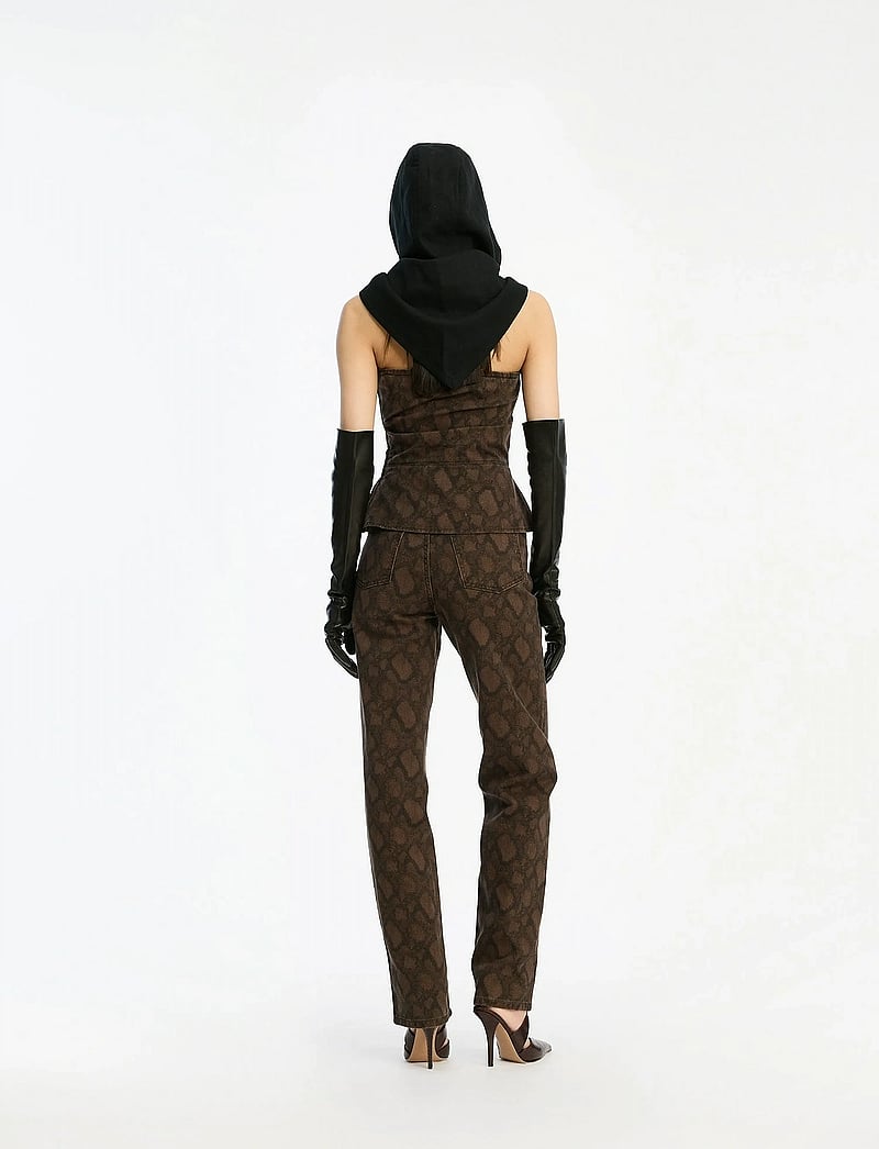 ROTATE Birger Christensen - PRINTED STRAIGHT JEANS - straight jeans - taupe gray comb. - 4