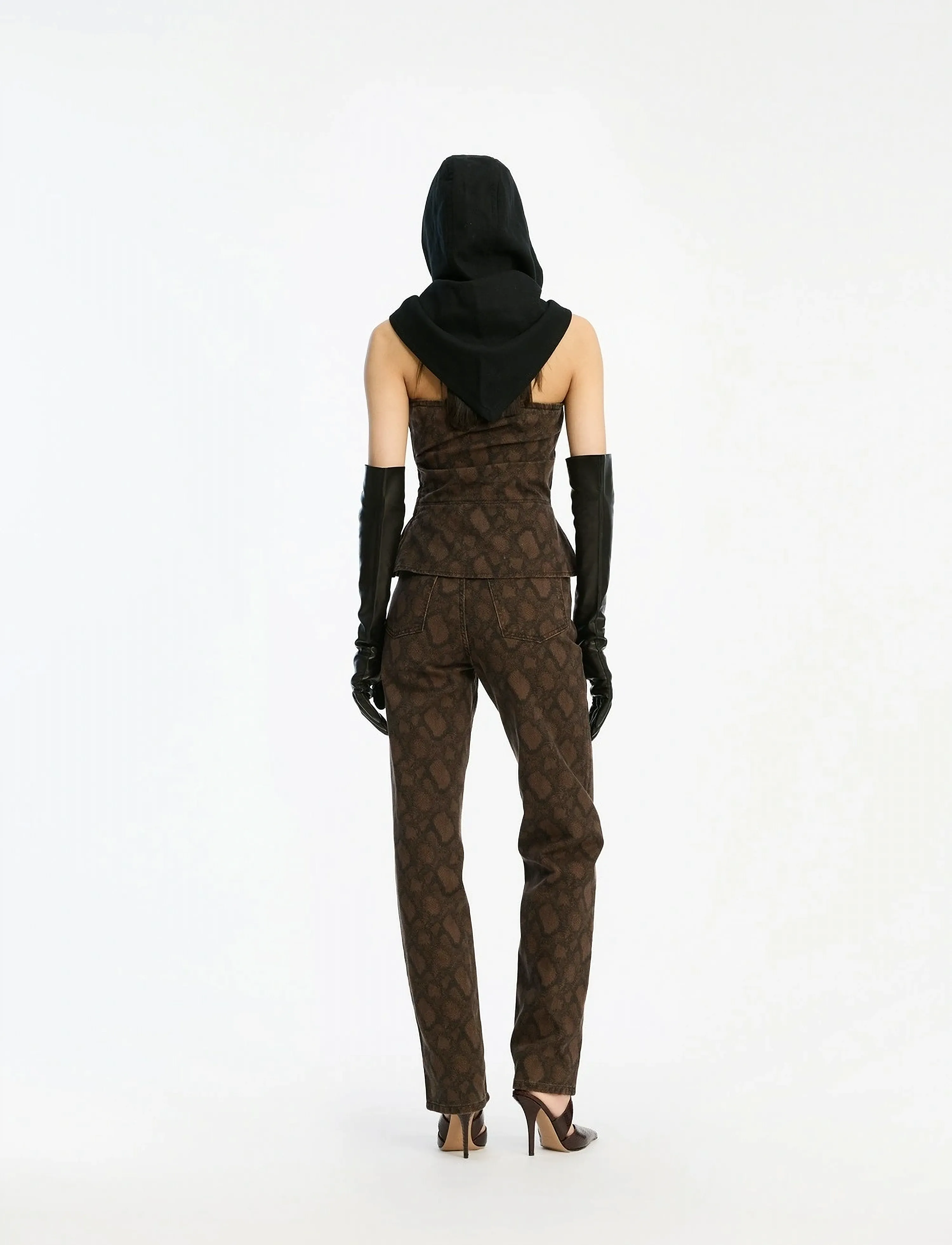 ROTATE - PRINTED STRAIGHT JEANS - jeans droites - taupe gray comb. - 4