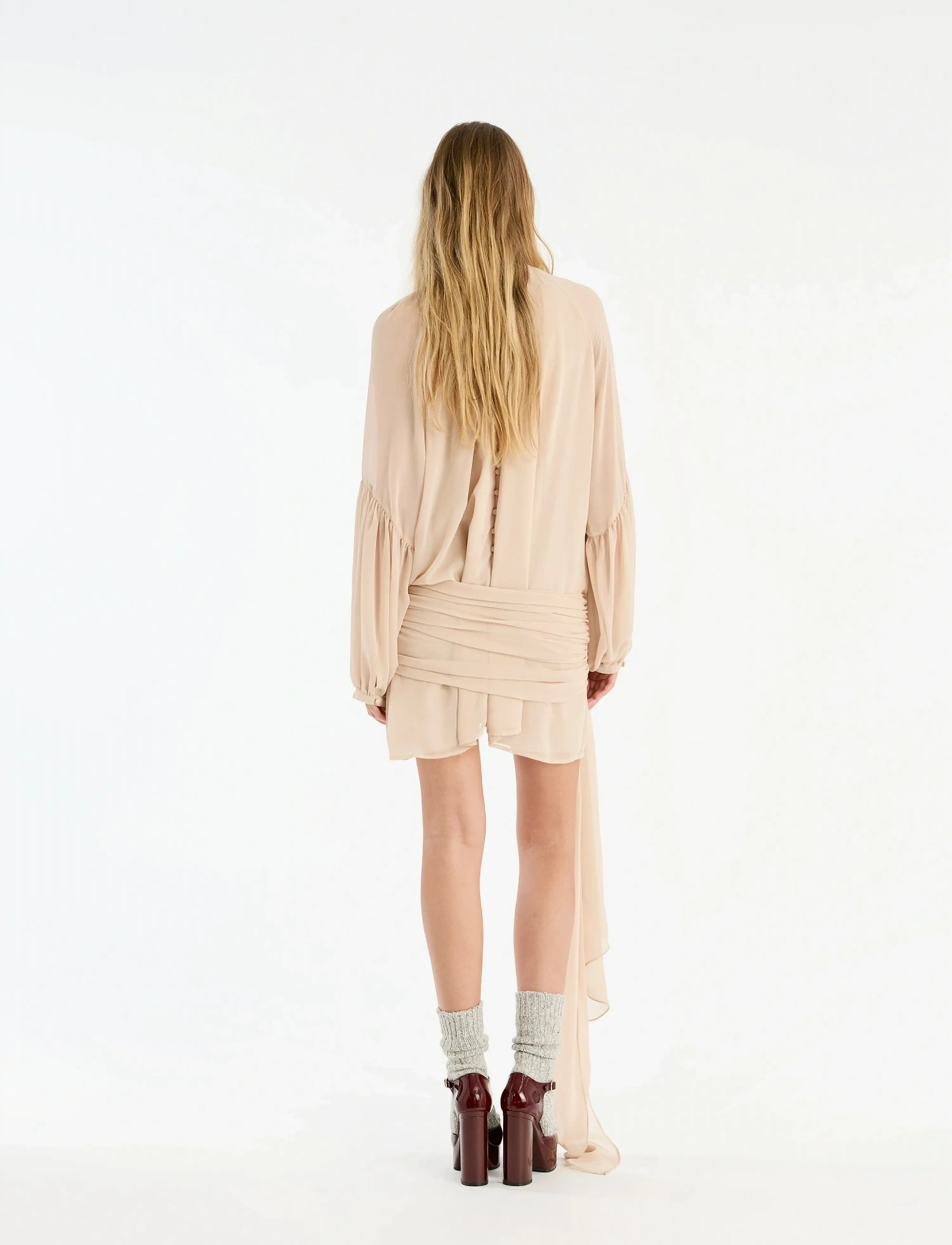 ROTATE - CHIFFON STRAP TIE DRESS - festklänningar - nougat - 3
