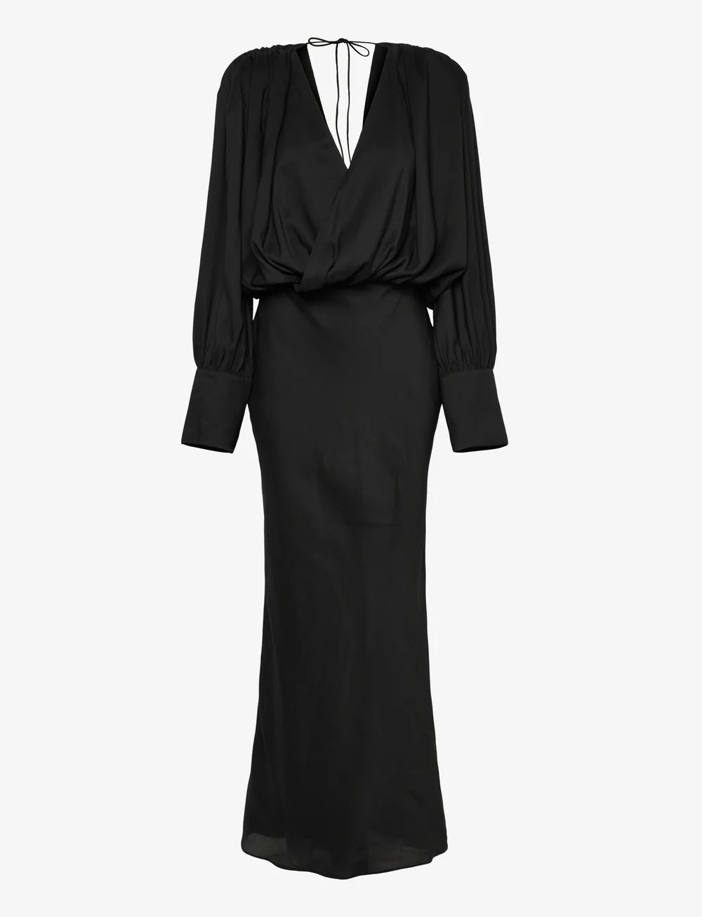 ROTATE Birger Christensen - CHIFFON LS MAXI DRESS - aftenkjoler - black - 0