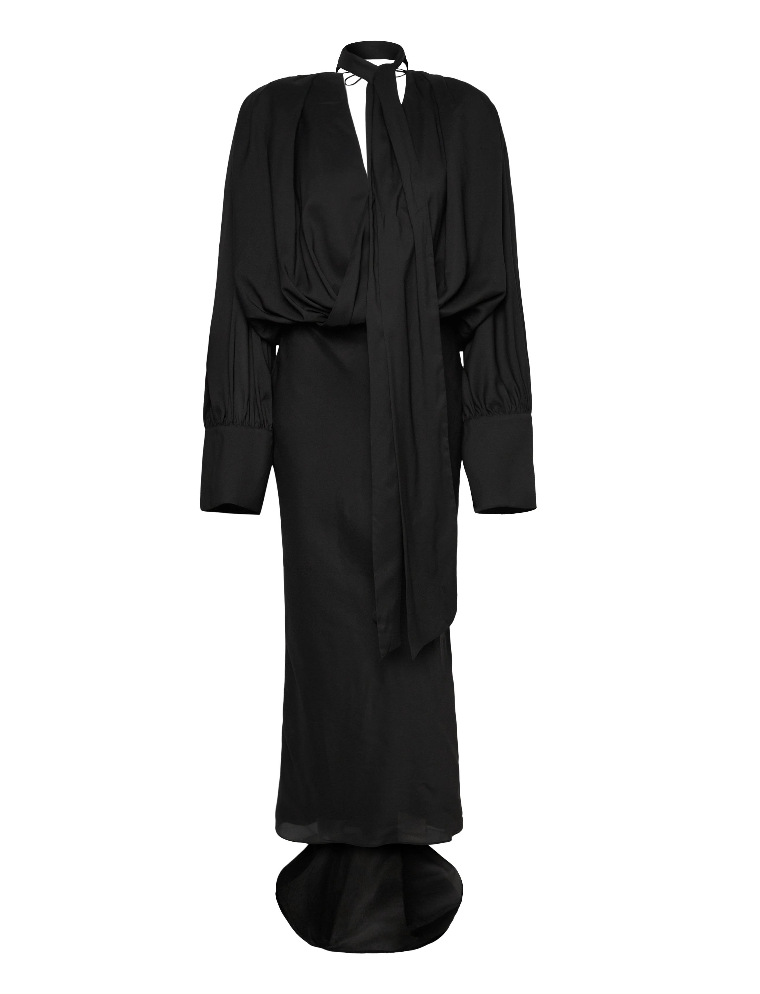 ROTATE - CHIFFON LS MAXI DRESS - black - 2