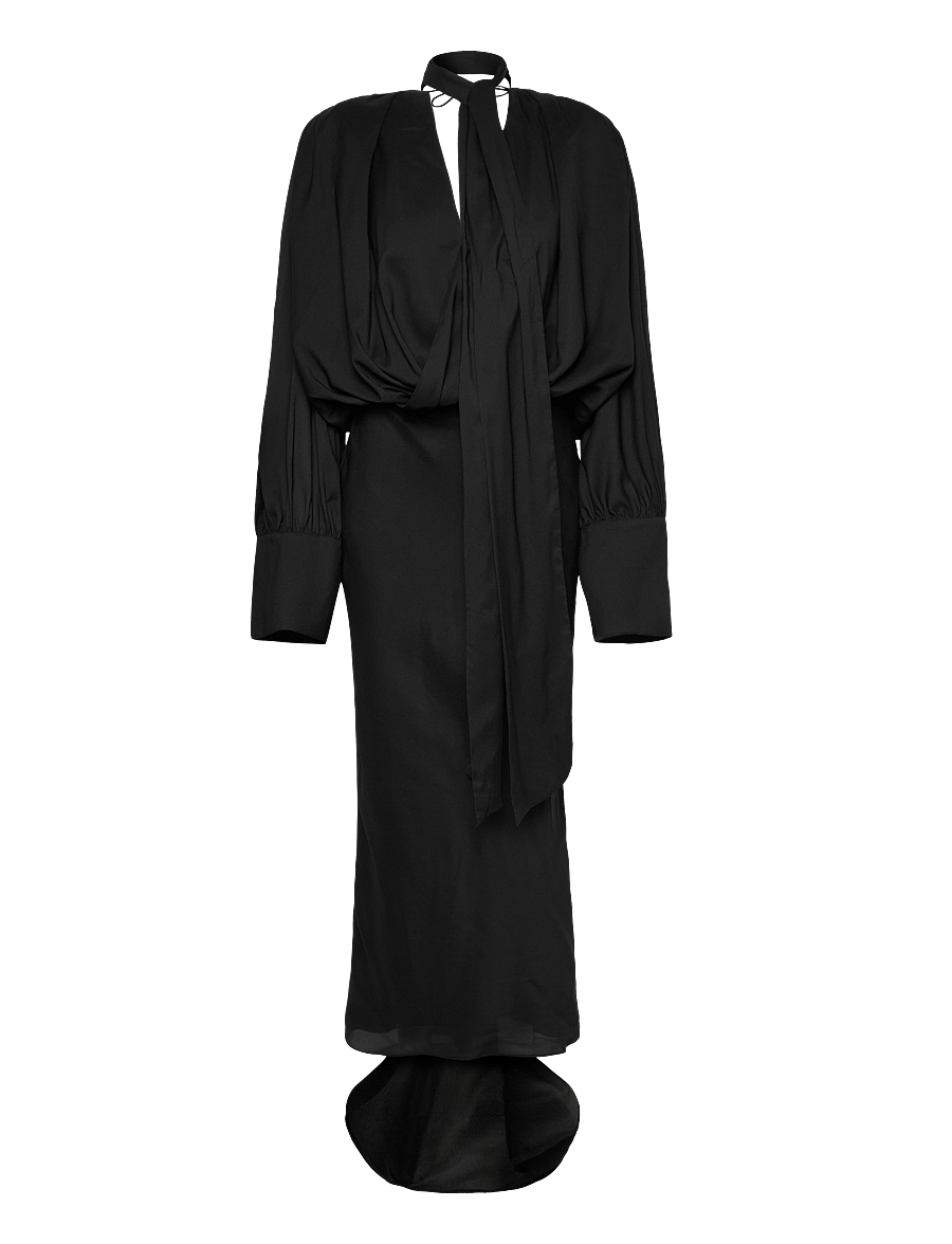 ROTATE - CHIFFON LS MAXI DRESS - black - 2