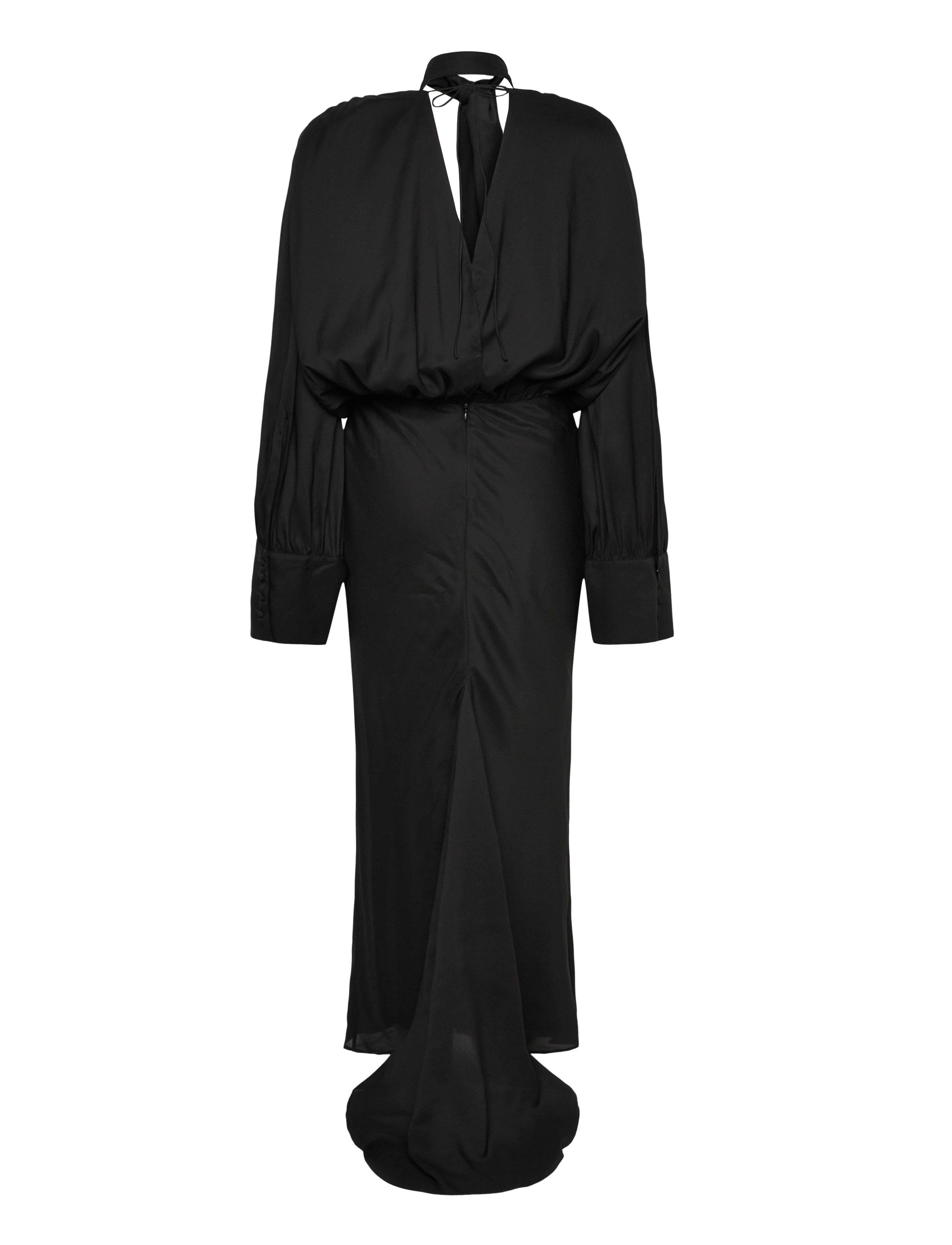 ROTATE - CHIFFON LS MAXI DRESS - black - 3