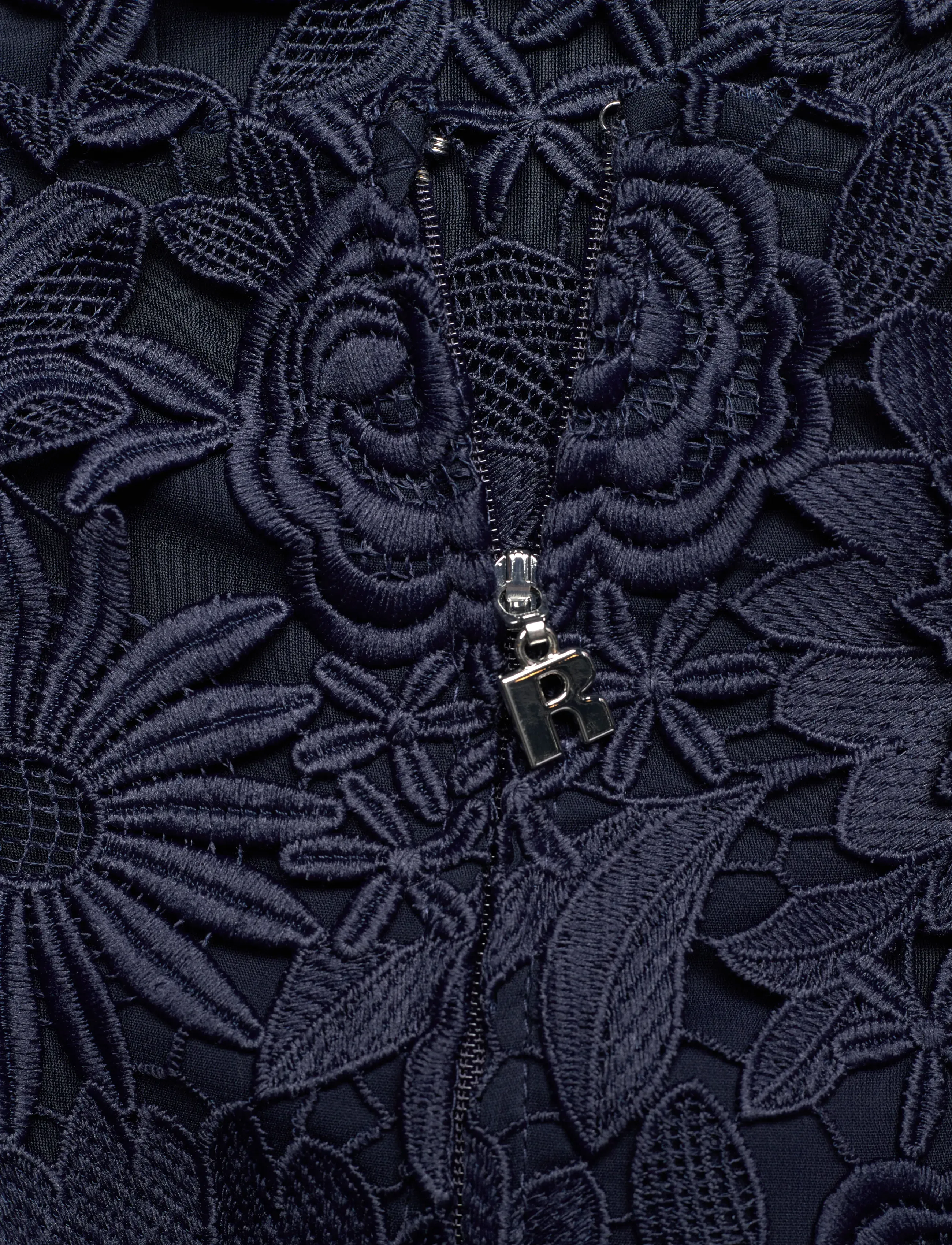 ROTATE - 3D LACE LS MINI DRESS - robes de dentelle - navy blazer - 3