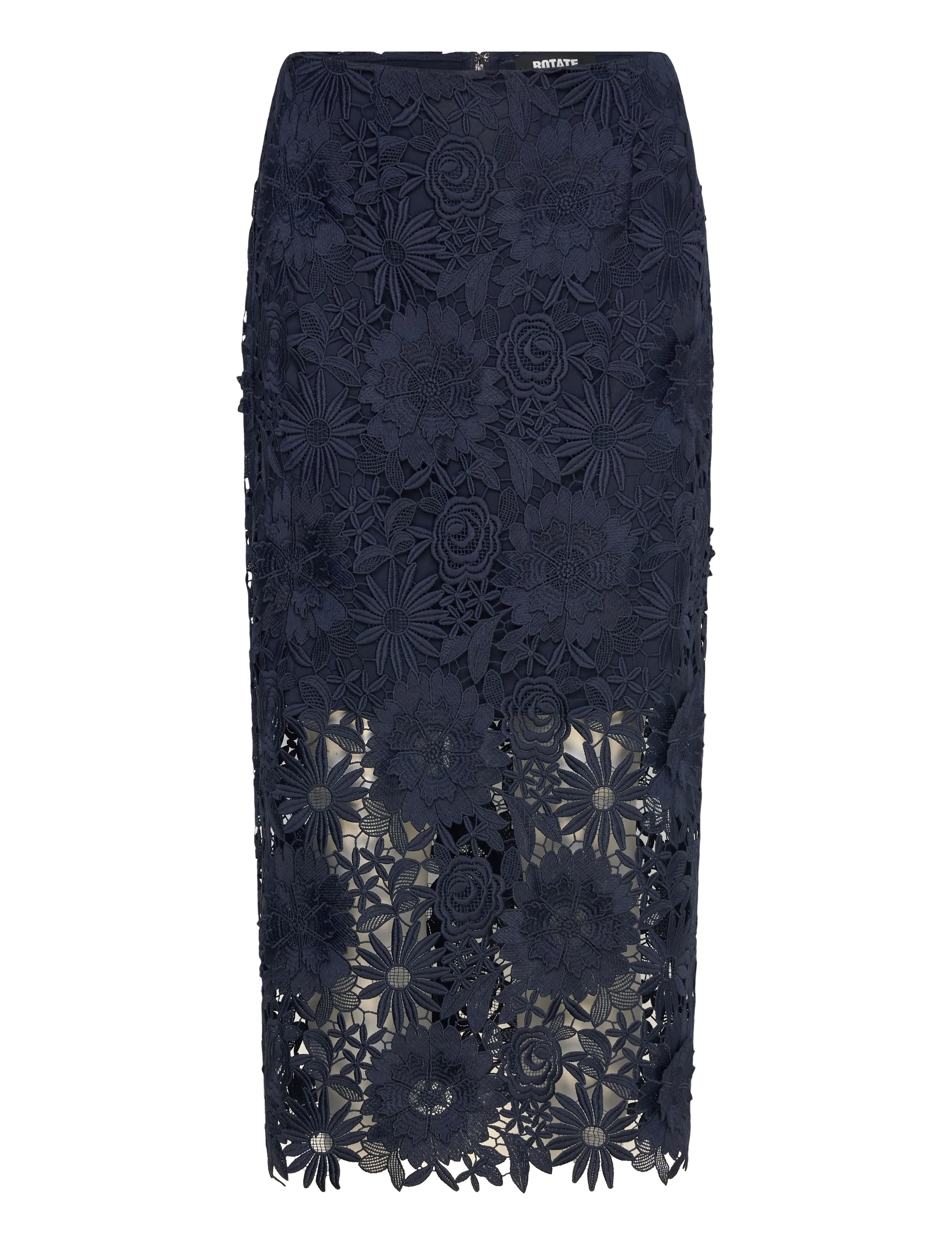 3D LACE PENCIL SKIRT - NAVY BLAZER