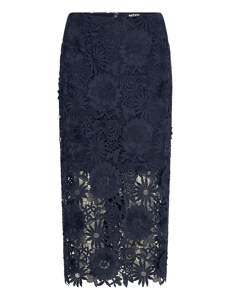 ROTATE Birger Christensen - 3D LACE PENCIL SKIRT - midi nederdele - navy blazer - 0
