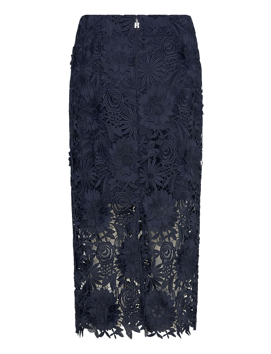 ROTATE - 3D LACE PENCIL SKIRT - navy blazer - 1