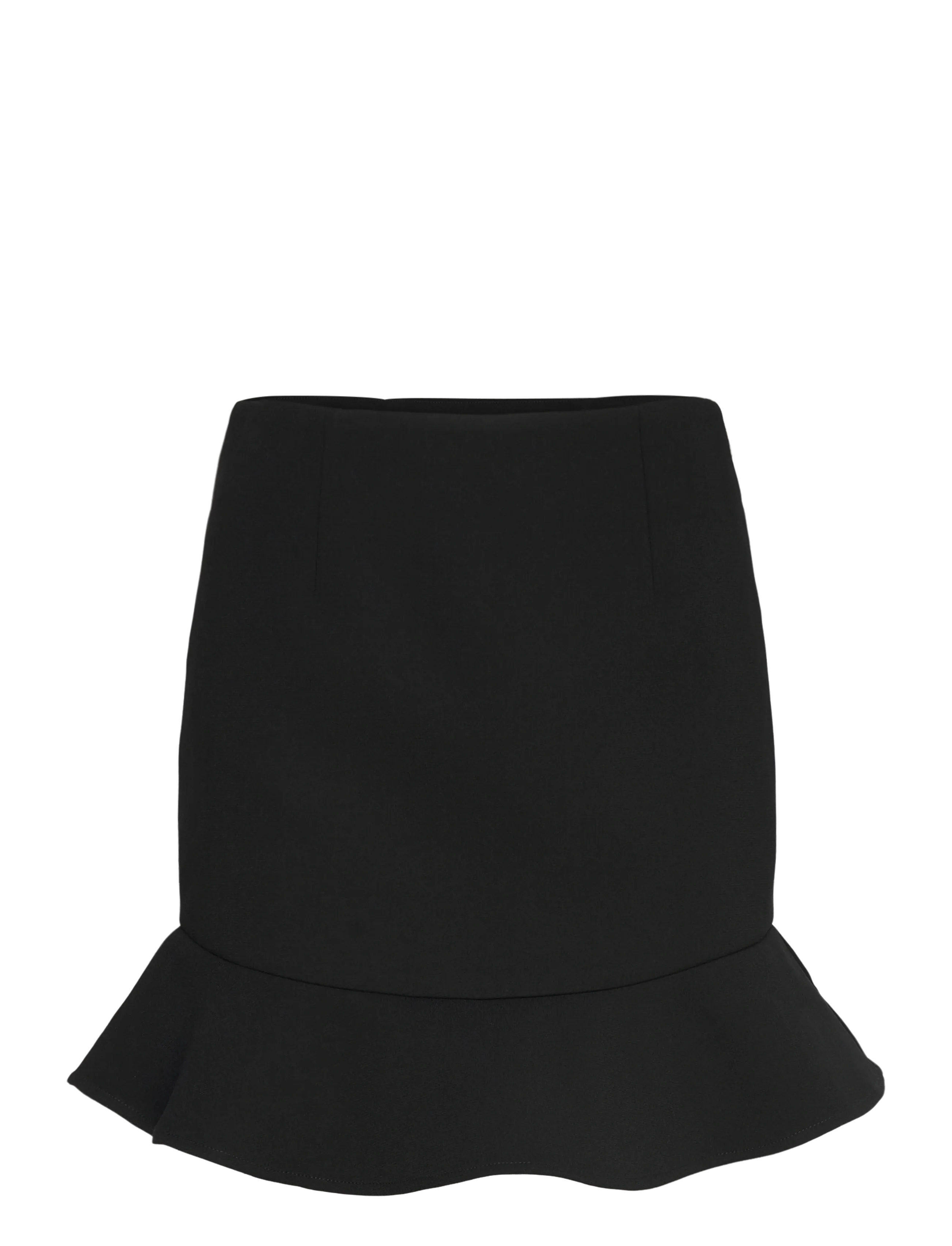 SUITING MINI RUFFLE SKIRT - BLACK