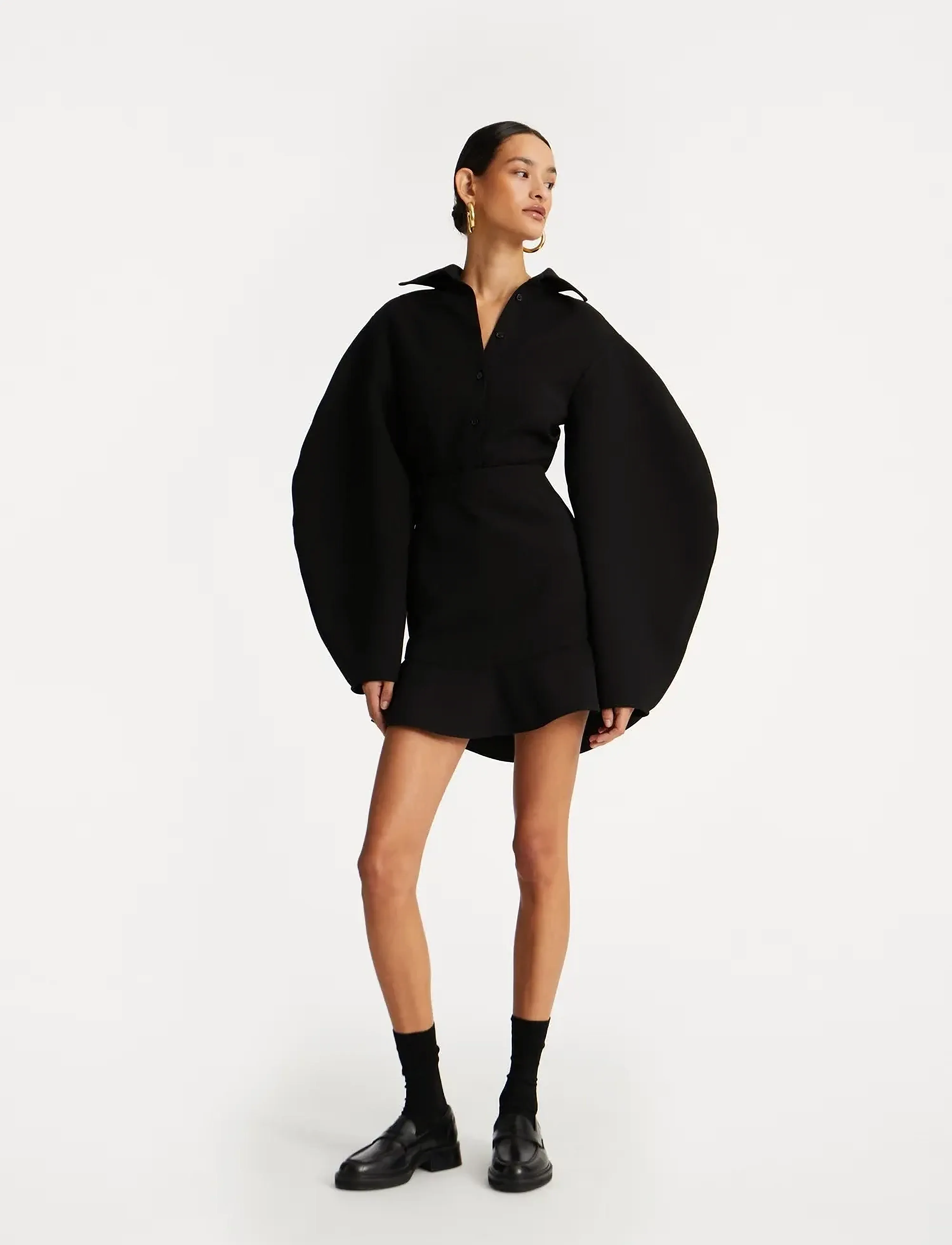 ROTATE Suiting Fitted Shirt, 36, Black, Skjorter > Langærmede, Dame