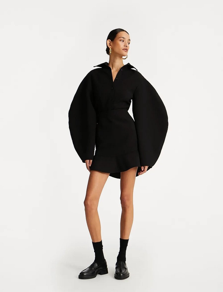 ROTATE - SUITING FITTED SHIRT - long-sleeved shirts - black - 0