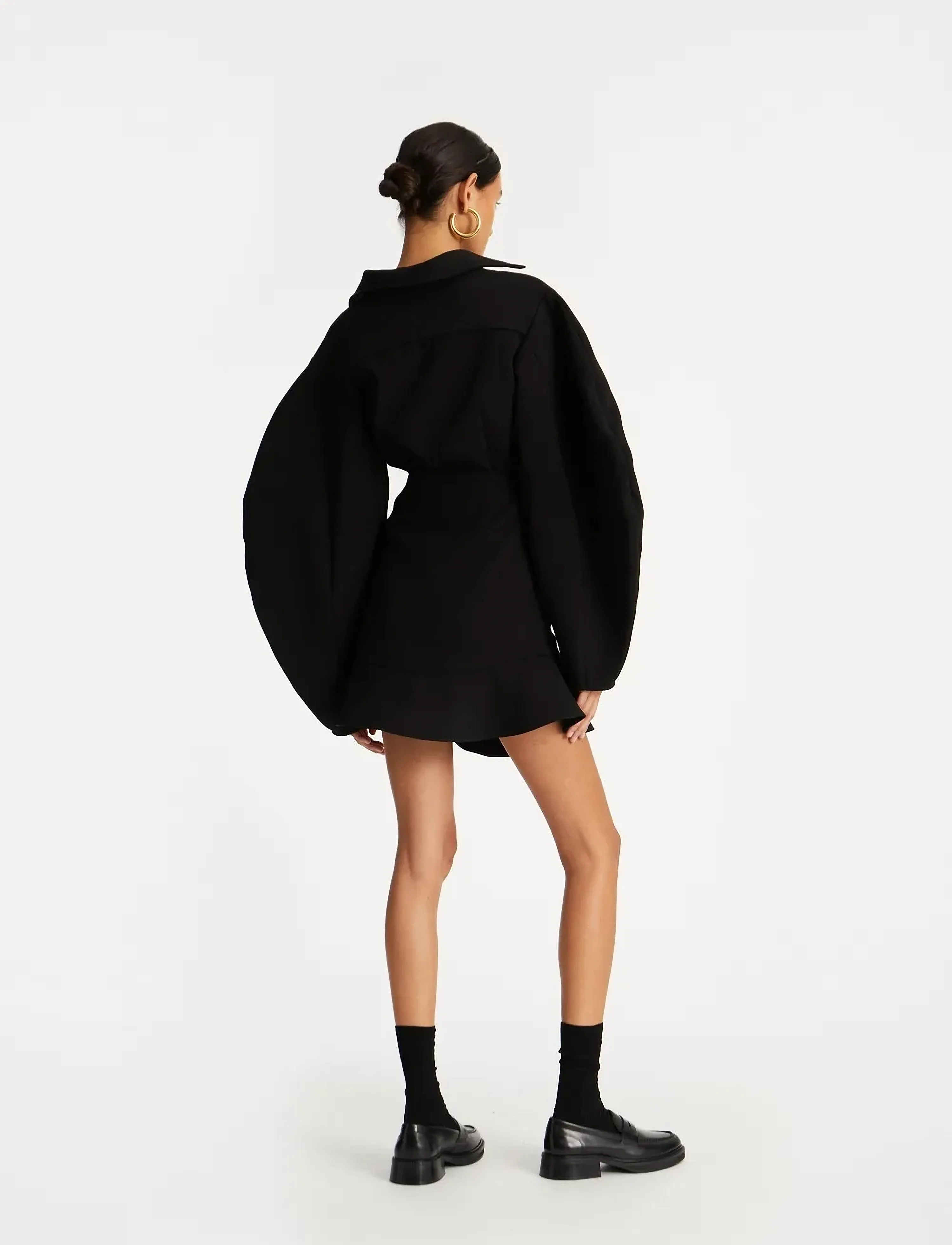 ROTATE - SUITING FITTED SHIRT - long-sleeved shirts - black - 3