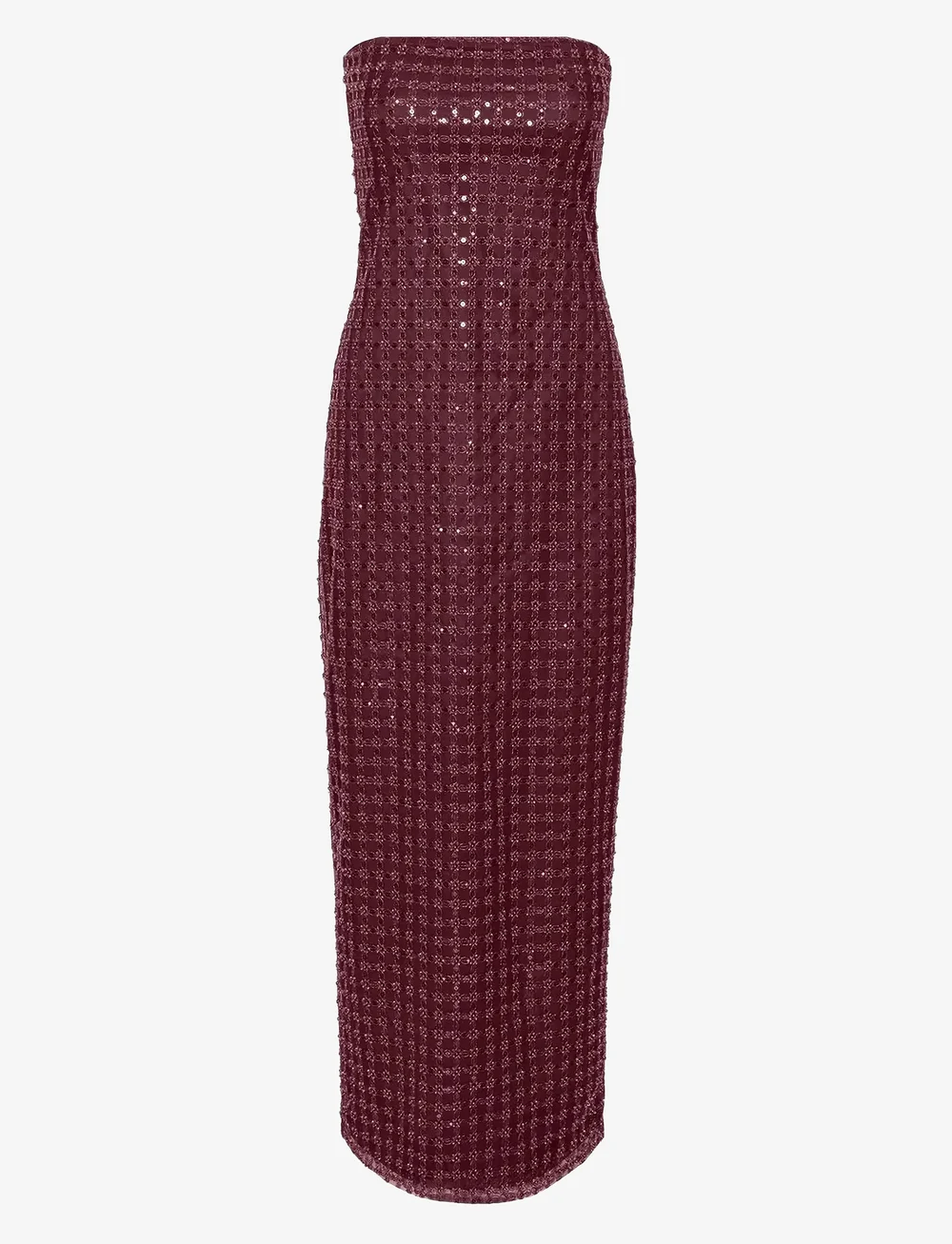 ROTATE Birger Christensen - BEADED MAXI TUBE DRESS - sequin dresses - zinfandel - 1