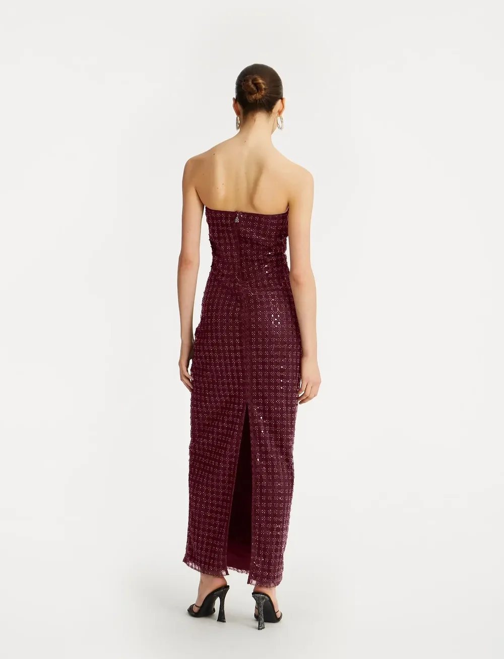 ROTATE Birger Christensen - BEADED MAXI TUBE DRESS - sequin dresses - zinfandel - 3