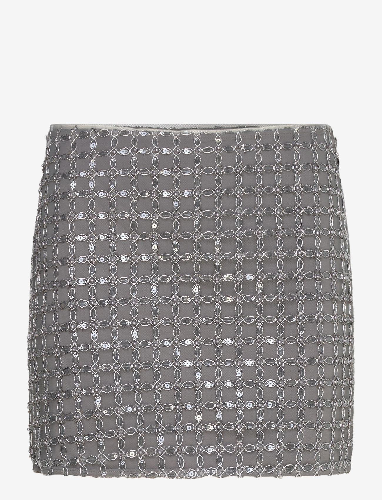ROTATE Birger Christensen - BEADED MINI SKIRT - paljettkjolar - castor gray - 0