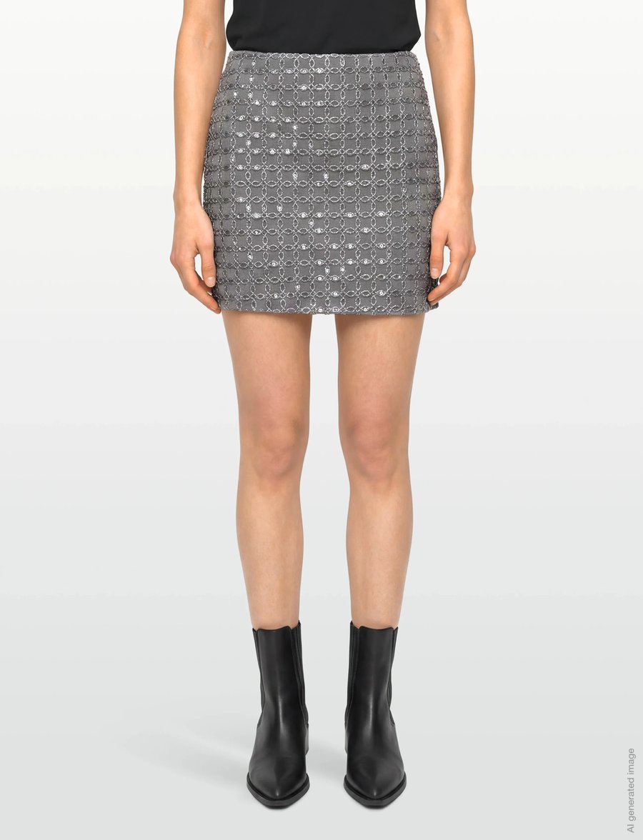ROTATE - BEADED MINI SKIRT - kurze röcke - castor gray - 3