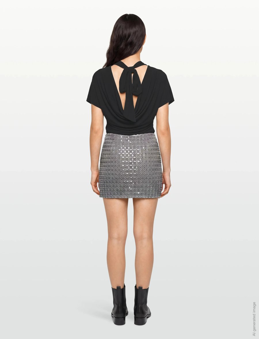 ROTATE - BEADED MINI SKIRT - kurze röcke - castor gray - 4