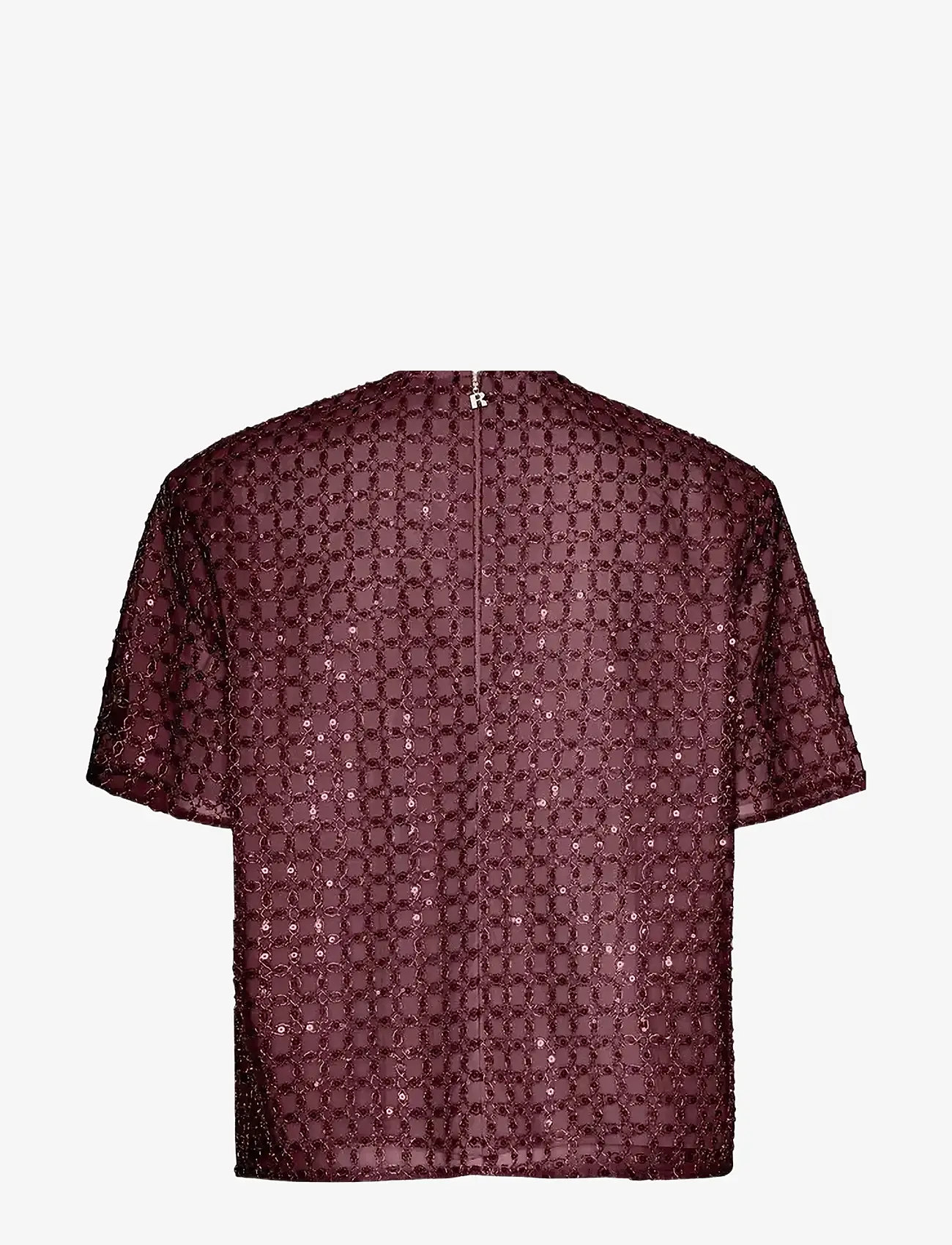 ROTATE - BEADED OVERSIZED TOP - zinfandel - 2