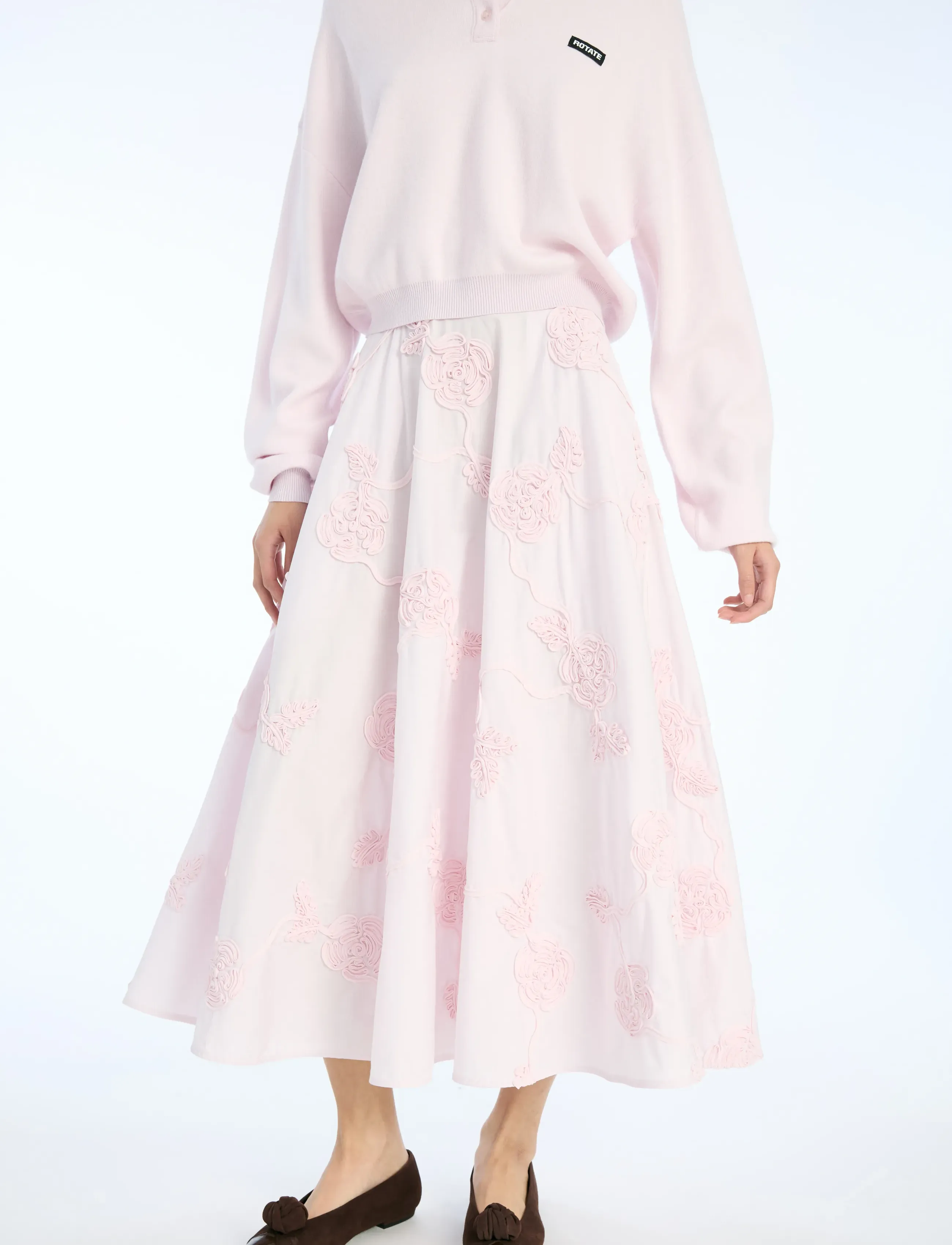 ROTATE - FLOWER MAXI SKIRT - maksihameet - orchid ice - 4