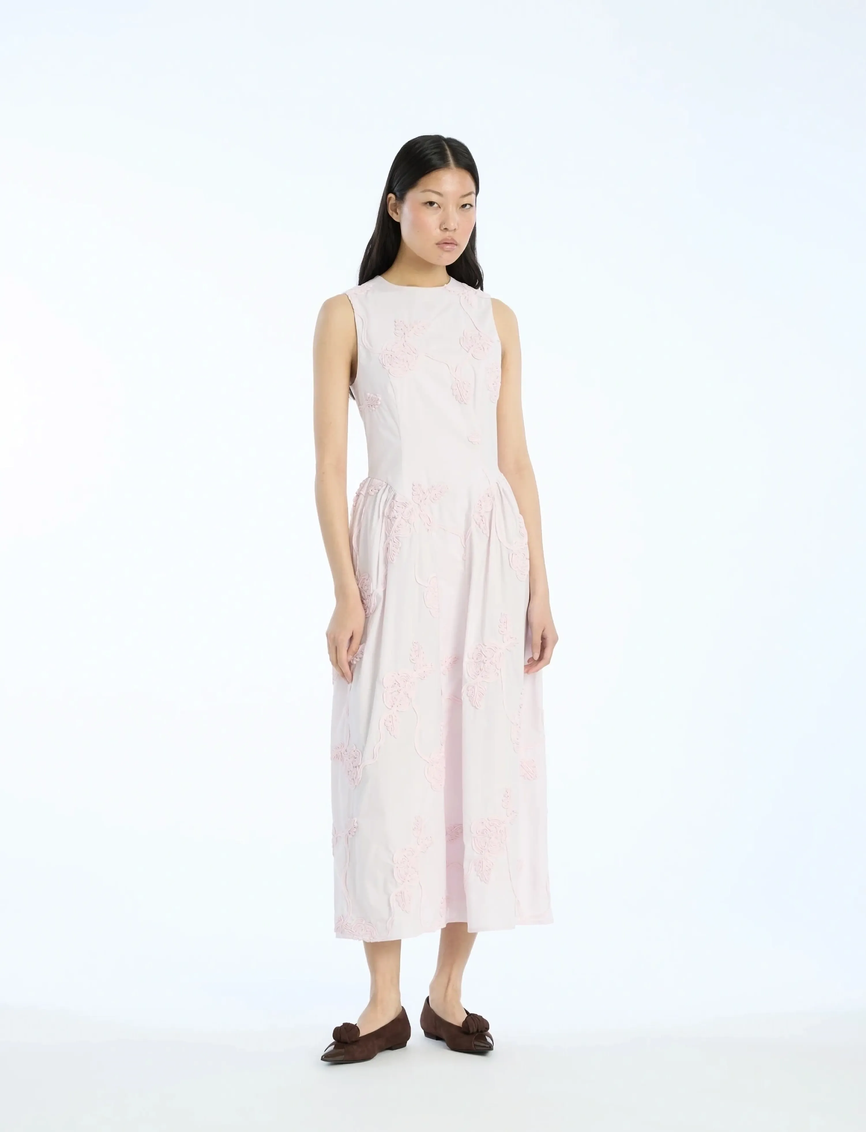 ROTATE Birger Christensen FLOWER MIDI DRESS - Kjoler - ORCHID ICE / pink/rose