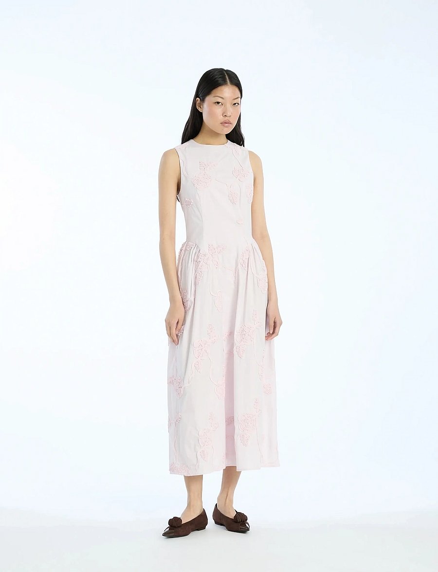 ROTATE - FLOWER MIDI DRESS - midi dresses - orchid ice - 0