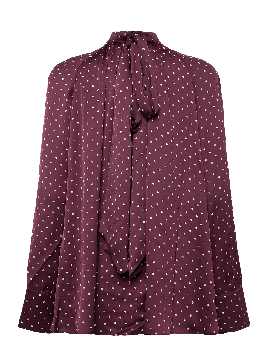 ROTATE - DOT SATIN BOW SHIRT - winetasting comb. - 2