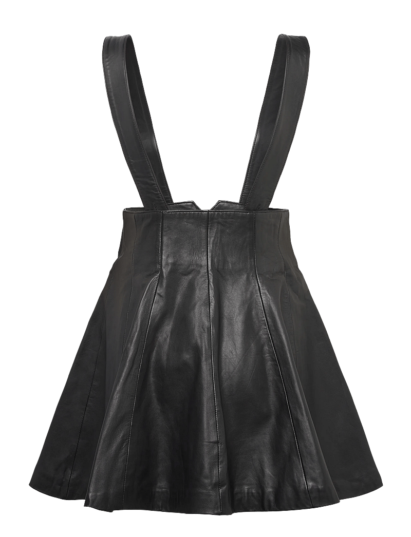 ROTATE Birger Christensen - BUTTONED LEATHER SKIRT - kurze röcke - black - 2