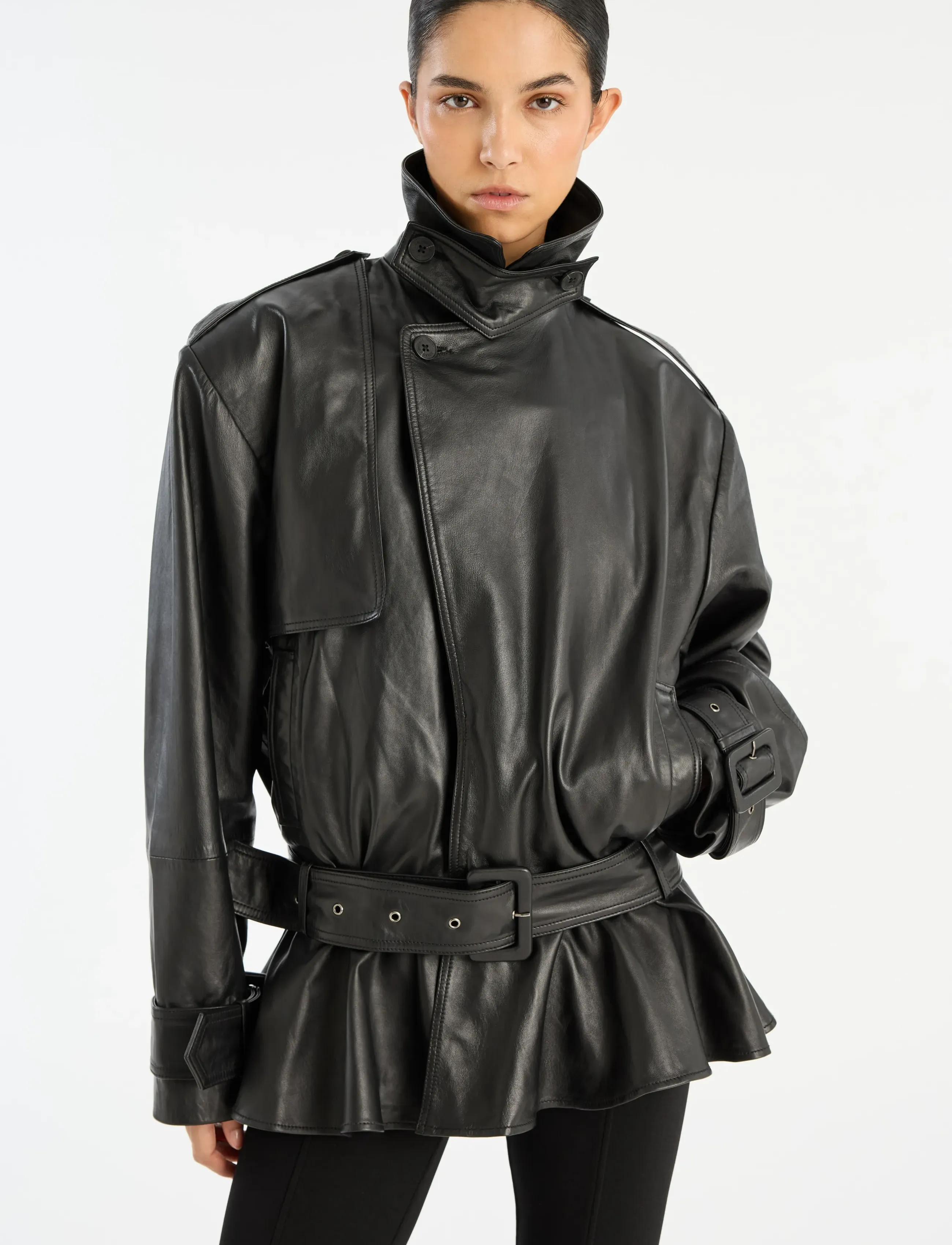 ROTATE Birger Christensen BIKER LEATHER JACKET - Disainerikaubad - BLACK / black