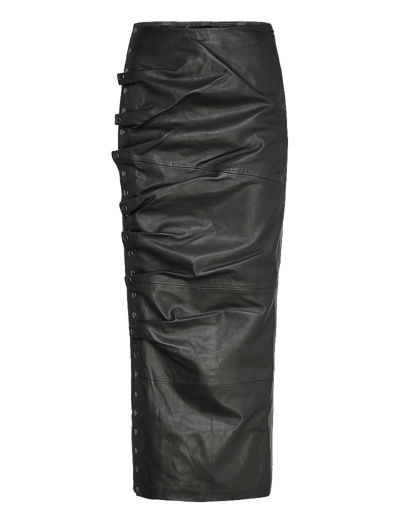 ROTATE Birger Christensen - MIDI LEATHER SKIRT - leather skirts - black - 1