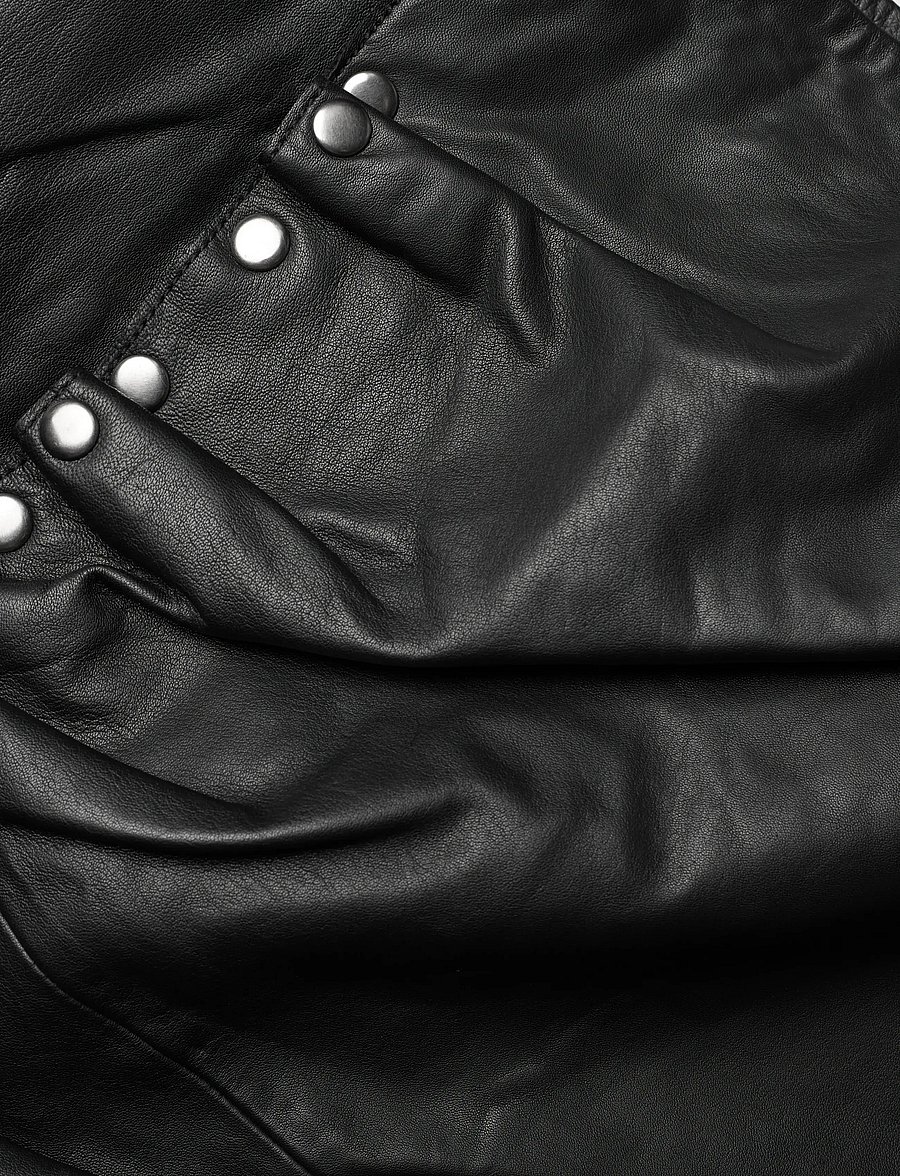ROTATE - MIDI LEATHER SKIRT - midi garuma svārki - black - 5
